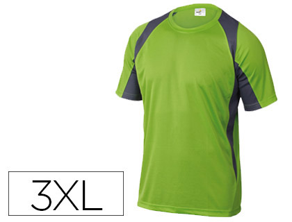 Camiseta manga corta cuello redondo color verde-gris talla 3XL